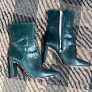 Zara Dark Green Heeled Boots